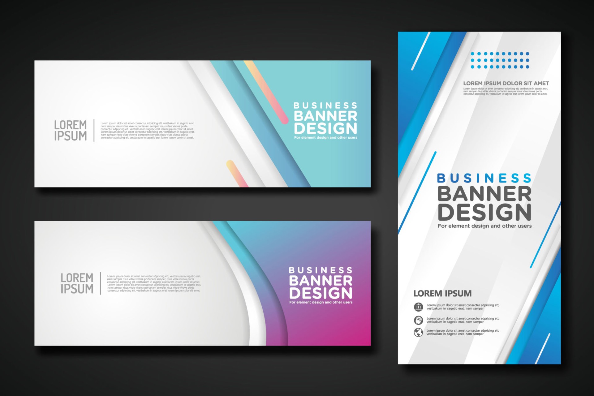 Set modern abstract banners for corporate concept, element design. Vector illustration